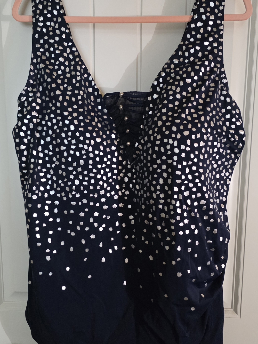 Swimsuits For All Navy and Silver Swimsuut
